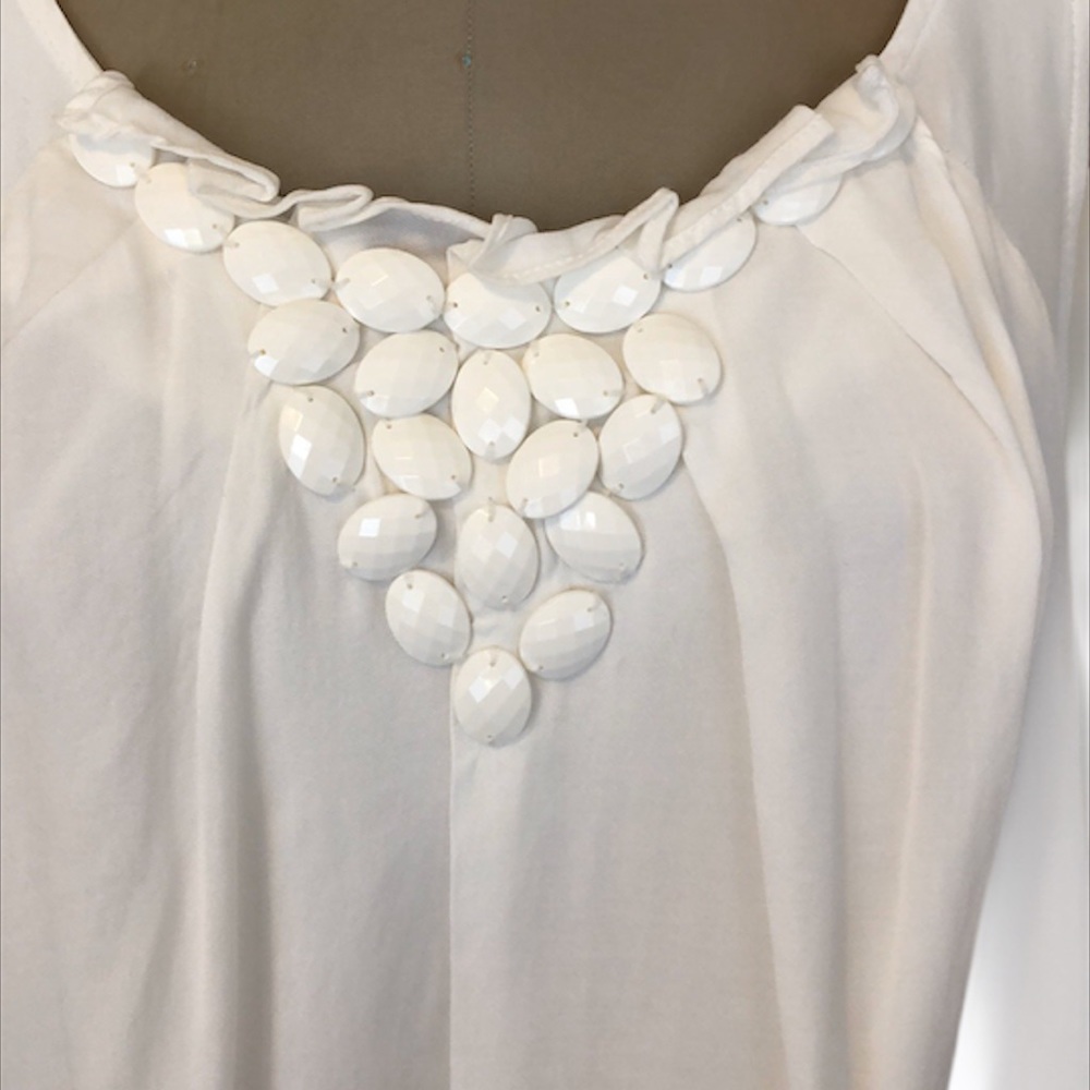 CHARLES CHANG-LIMA White Sleeveless Cupro Dress 8 - Picture 5 of 11